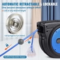 thumbnail image 5 of 80 FT Retractable Extension Cord Reel, Heavy Duty 12AWG/3C SJTOW Power Cord, Lighted Triple Tap Outlet, 15A Circuit Breaker, Wall/Ceiling Mount, 5 of 7