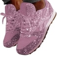 thumbnail image 2 of Zapatillas deportivas brillantes para mujer Zapatillas deportivas con lentejuelas brillantes Zapatos deportivos con cordones, 2 of 2