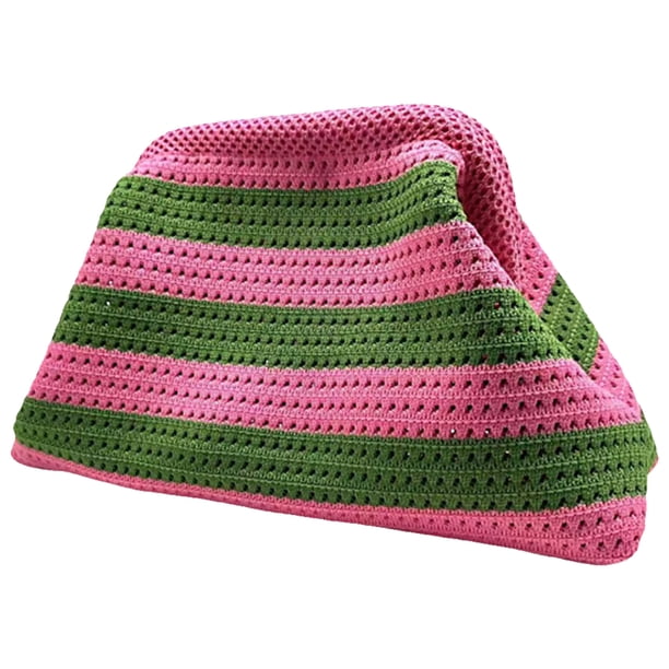 Bolso Masa Ganchillo Punto Mano Playa Verano Fruncido para Mujer