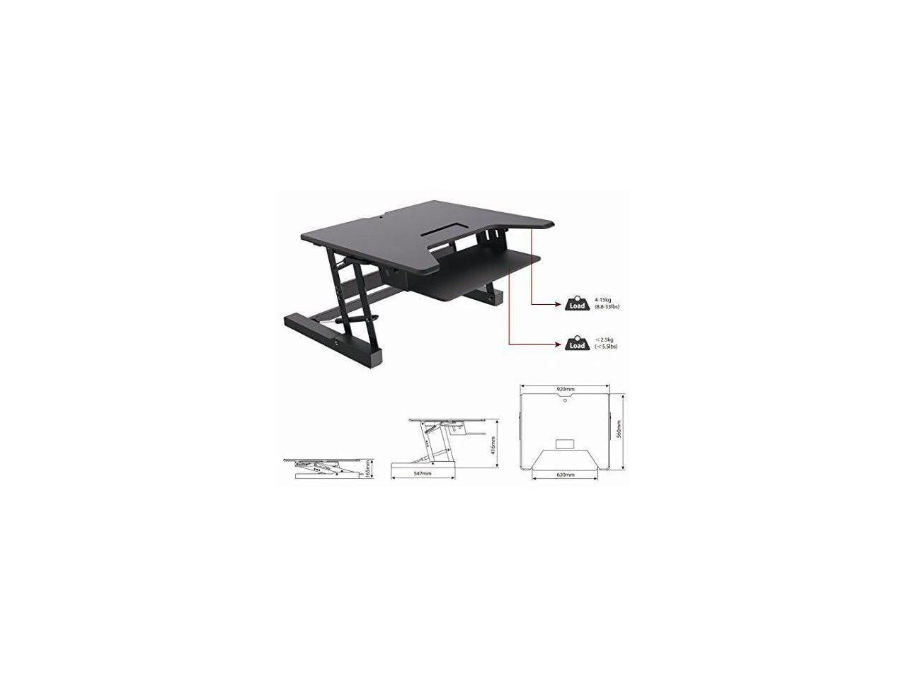 Amer Networks Ezriser36 Sit and Stand Computer Height Adjustable Riser, Black - EZRISER36