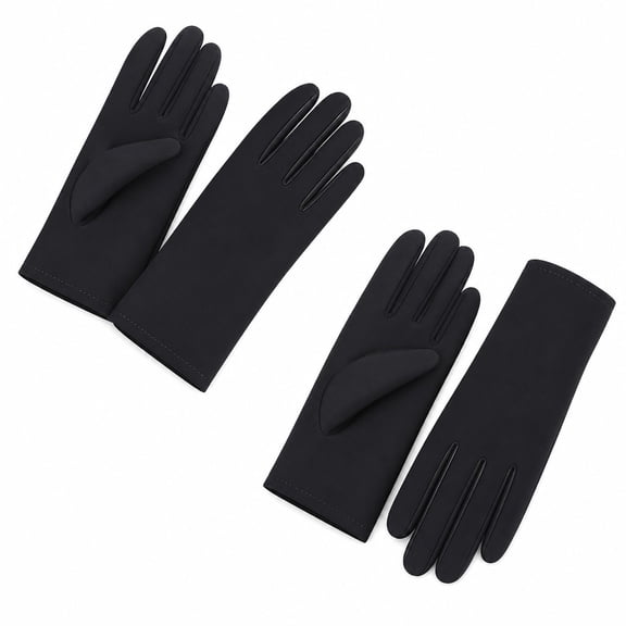 Stcellnmex Black Women Stretchy Spandex Short Gloves 2 Pairs for Cosplay Party Banquet Uniform Parade