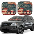 thumbnail image 1 of Balery Vintage American Flag Elephant Parasol para parabrisas de coche de 2 piezas | Parasol plegable para parabrisas delantero de coche para la mayoría de sedanes-Medium, 1 of 6