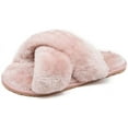 thumbnail image 2 of Pantuflas de piel para mujer, chanclas, punta abierta, acogedora casa, sandalias de espuma viscoelástica, toboganes, suaves, planas, cómodas, antideslizantes, Spa, interior y exterior, sin cordones Vhermosa XMWJ100-6, 2 of 6