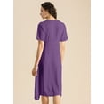 thumbnail image 3 of Moomaya Womens Front Slit Dress, V Neck Short Sleeves Summer Midi Dress, 3 of 7