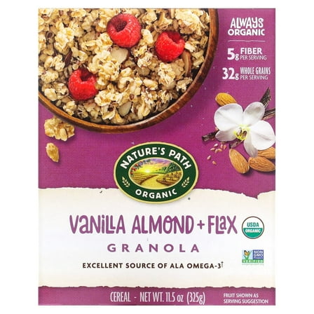 Nature's Path, Organic, Vanilla Almond   Flax Granola Cereal, 11.5 oz (325 g) Pack of 4