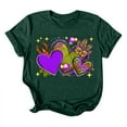 thumbnail image 5 of TSADFHJI Chandail en Molleton pour Femmes Graphique Femmes Décontracté Impression Mardi Chemises Col Rond Manches Courtes Tee Tops Tunique Blouse L Vert, 5 of 5