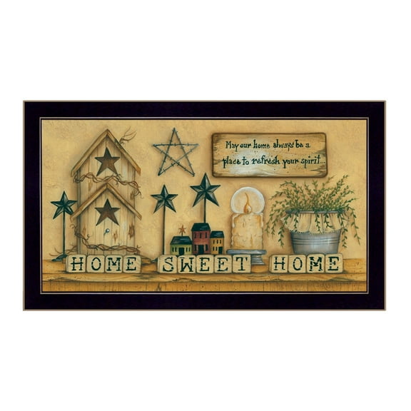 Home Sweet Home By Mary June Printed Framed Wall Art Wood Multi-Color