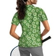 thumbnail image 2 of COEQINE Women 1/4 Zip Golf Shirts St. Patrick's Day Moisture Wicking Quick Dry Fit Golf Polo Shirt Lightweight Short Sleeve Sportswear White and Green Shamrock Print Quick Dry Fit Tennis Shirts, XS, 2 of 7