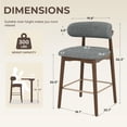 thumbnail image 4 of Hawsaiy Counter Height Bar Stools Set of 6, 26" Solid Wood Barstools with Curved Back, Upholstered Fabric Seat & Metal Footrest, Mid-Century Modern Kitchen Island Chairs, Gray, 4 of 12