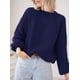 thumbnail image 4 of Suéter PRETTYGARDEN Azul Marino Oversized con Mangas Farol Talle S, 4 of 5