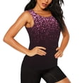 thumbnail image 2 of Balery Pink Glitter Sparkles A Camiseta sin mangas estampada ligera para mujer, tops de entrenamiento sin mangas, camisetas de yoga transpirables de secado rápido.-Medium, 2 of 7