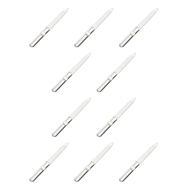 Qarigey Nail File Stainless Steel Double Sided Tool Polishing Buffer Scrub Care Art Manicure Professional Manual Reusable Tipo 1 11.7 cm 10piezas