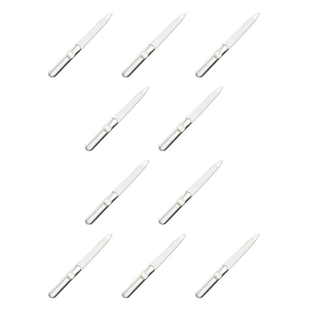 Vogacara Nail File Stainless Steel Double Sided Tool Polishing Buffer Scrub Care Art Manicure Professional Manual Reusable Tipo 1 11.7 cm 10piezas