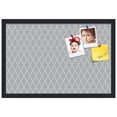 thumbnail image 2 of PinPix 24x16 Custom Cork Bulletin Board Quatrefoil Grey Poster Board Has a Fabric Style Canvas Finish, Framed in Quatrefoil Grey, by ArtToFrames (PinPix-284), 2 of 6
