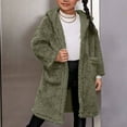 thumbnail image 2 of Kaemgyyd 3-12 Years Toddler Girls Fleece Jacket Sherpa Plush Winter Coat Fuzzy Open Front Hooded Cardigan Outwear with Pockets, 2 of 7