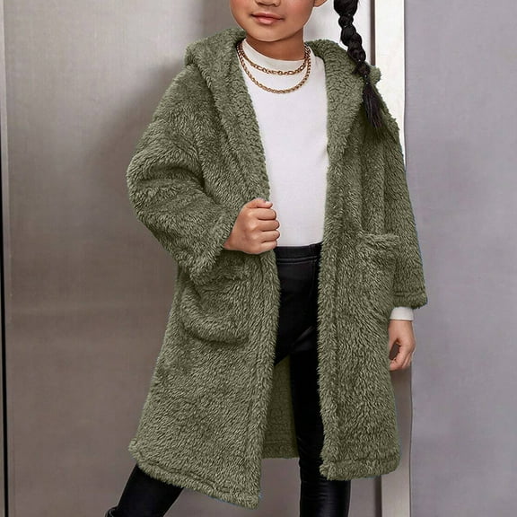 AUNVITO 2025 Trendy Fleece For Toddlers Girls Boys Fleece Hoody Jackets Kids Pocket Outerwear Coat Toddler Kids