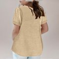 thumbnail image 4 of Clearance!KkSLirnhs 5 Years Girls Tops 14-16 Girls Plus Size V-Neck Short-sleeved Shirts Kids Loose Tunic Pullover Aged 3-14 Brown, 4 of 7
