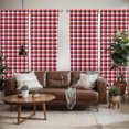 thumbnail image 2 of Ambesonne Plaid Window Curtains, Traditional Retro Pattern, Each 28" W x 84" L, Vermilion Dark Blue, 2 of 5