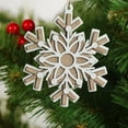 thumbnail image 3 of Christmas Snowflake Ornament, Wooden Christmas Pendant, Handmade White Wood Snowflake Decoration for Christmas Tree Doors Fireplaces, Eco-Friendly Durable Easy To Hang 10x10cm, 3 of 7