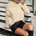 thumbnail image 7 of JINMGG 2024 Fall Winter Plus Size Sweaters for Women Clearance,Women's Fashion Casual Solid Color Long Sleeve Round-Neck Sweater, 7 of 7