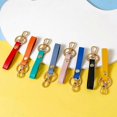 thumbnail image 3 of SZTXJ 8 Pack Genuine Leather Car Key Fobs for Men and Women, 360 Degree Rotating, Anti-lost D-Ring, Circular Carabiner and Keyring., 3 of 5
