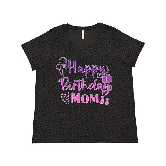 Inktastic Purple Happy Birthday Mom Women's Plus Size T-Shirt