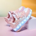 thumbnail image 6 of Kids Wheels Shoes with Lights Rechargeable Roller Skates Shoes Retractable Wheels Shoe LED Flashing Sneakers for Girls Boys Gift, 6 of 14