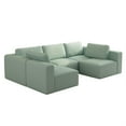 thumbnail image 4 of Demi Bonn 104" x 70" Modular Sectional Sofa Sleeper with Chaise & Ottoman, Convertible U-Shaped Couch Set for Relaxation & Guests, Green, 4 of 9