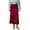 Red, variant on QHFBli Women's Fringe Trim Suede Skirt High Waisted Pencil Dressy Fall Winter Midi Long Skirt