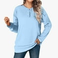 thumbnail image 2 of S Buigttklop Women'S Long Sleeve Sweater 2024 Casual Crew Neck Button Down Knitted Loose Slouchy Jumper Tops, 2 of 6