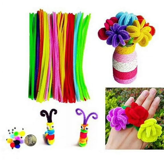 Artrylin Pipe Cleaners 100 Pcs 10 Colors Chenilles for DIY Crafts Decorations Creative School Projects 100Pcs
