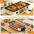 thumbnail image 2 of Electric Indoor Grill 1500W -2 in 1 Smokeless Indoor Grill for Kitchen with Non-stick Removable Grill & Griddle Plate,Temperature Control Korean BBQ Grill with 3 Cheese Pans Dishwasher Safe, 2 of 7