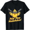 thumbnail image 1 of Pew Madafakas Pew - Camiseta retro con pistolas para entusiastas de pato, 1 of 2