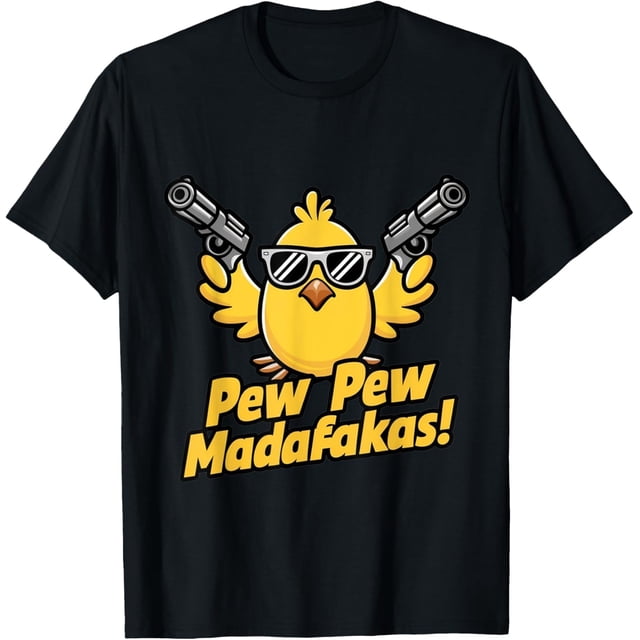 Pew Madafakas Pew - Camiseta retro con pistolas para entusiastas de pato