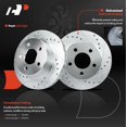 thumbnail image 3 of A-Premium 11.02 inch (279.9mm) Front Drilled and Slotted Disc Brake Rotors + Ceramic Pads Kit Compatible with Select Jeep Model - Grand Cherokee 1993-1998, Wrangler, Cherokee, Comanche, Wagoneer, 3 of 7