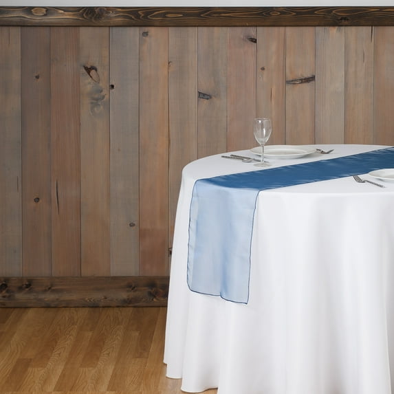 14 x 108 in. Organza Table Runner Navy Blue