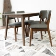 thumbnail image 5 of Brock Modern Solid Wood Walnut Dining Room & Kitchen Table and 4 Chair Set, 5 of 7