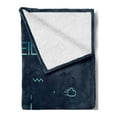 thumbnail image 2 of France Soft Flannel Fleece Blanket, Pattern of Linear Style Marseille Skyline with Landmark Silhouettes, Cozy Plush for Indoor and Outdoor Use, 50" x 70", Dark Night Blue Turquoise, by Ambesonne, 2 of 5