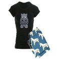thumbnail image 1 of CafePress - Cartoon Hippo Pajamas - Women's Dark Pajamas, 1 of 1