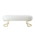 thumbnail image 2 of HomeRoots 490975 22 in. Upholstered Bedroom Bench, White & Gold, 2 of 3