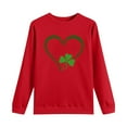 thumbnail image 4 of BLTIBY Womens St. Patrick's Day Sweatshirts Shamrock Clover Print Shirts Casual Irish Gift Long Sleeve Loose Fit Pullover Tops Red S, 4 of 7