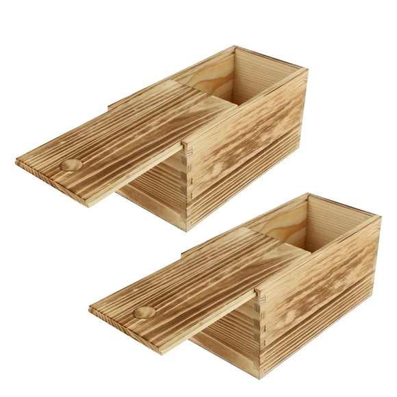 Storage Accessory Supply Wooden Sliding Container Box Bin with Accessories Pull 2 Pcs