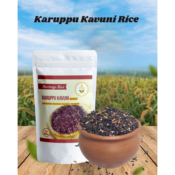Shastha Heritage Karuppu Kavuni Black Rice, 2 lbs, pack of 2