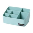 thumbnail image 3 of Meitianfacai Boîte de Rangement de Bureau Compartimentée en Plastique à Sept Compartiments Simplicité Boîte à Compartiments Multiples Cosmétiques Télécommande Organisateur de Papeterie (Bleu), 3 of 9
