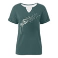thumbnail image 4 of Trendfront Womens Dandelion Graphic Print Tee V Neck Short Sleeve Loose Fit T Shirts Casual Trendy Summer Vacation Pullover Tops, 4 of 4