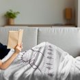 thumbnail image 3 of Saying Soft Flannel Fleece Throw Blanket, Its a Day Sunset Between Huge Mountains Unpainted Illustration, Cozy Plush for Indoor and Outdoor Use, 50" x 60", Eggplant and White, by Ambesonne, 3 of 5