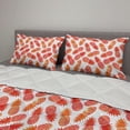 thumbnail image 2 of Orange Comforter & Sham Bedding Set, Vintage Pattern of Tropical Exotic Climate Fruits Pineapples Hawaii Summer Design, 3 pcs Duvet Set Microfiber Filling Quilt, 5 Sizes, Orange White, by Ambesonne, 2 of 4