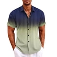 thumbnail image 2 of Mens Shirts Hawaiian Shirt For Men, Men's Vintage Button Down Bowling Shirts Short Sleeve Summer Beach Shirt Gifts for Men Blue Polyester 4XL, 2 of 5
