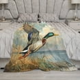 thumbnail image 5 of Vintage Flying Mallard Duck Flannel Warm Throw 50"x60" Vintage Animal Anas Platyrhynchos Bird Home Decor Warm And Cozy Throws for Couch Bed Living Room Throw Blanket, 5 of 8