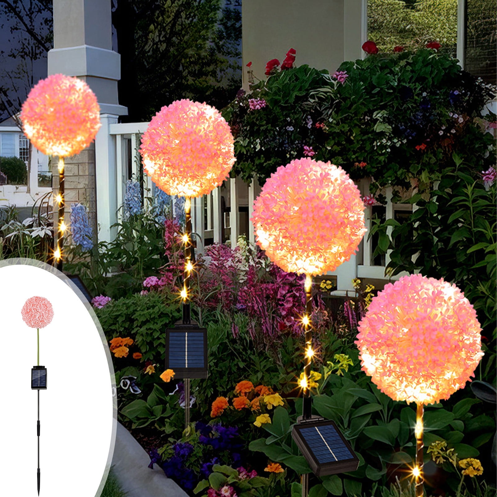 Dvkptbk Solar Light Solar Garden Lights Outdoor Solar Outdoor Lights Decorative with Colorful Led Lights Upgraded Solar Garden Decor for Yard Solar Lights